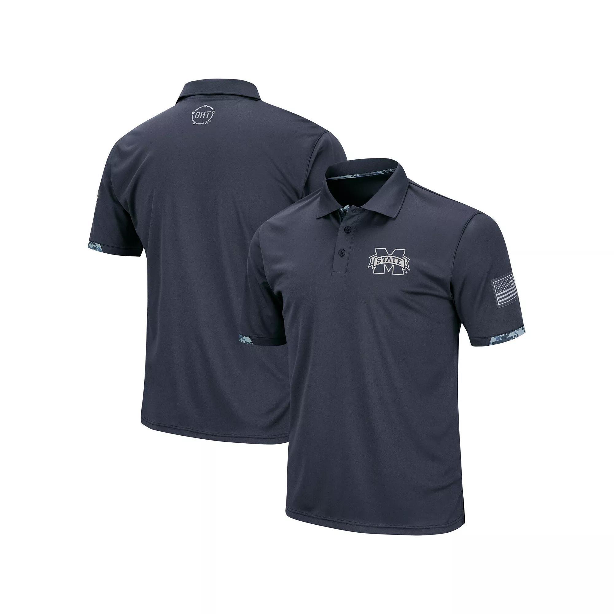 Men's Colosseum Charcoal Mississippi State Bulldogs Rival OHT Military Appreciation Polo,  Product Image