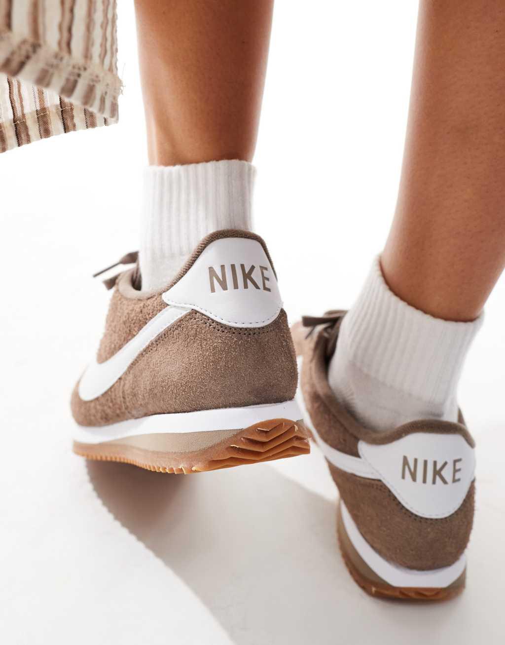 Nike Cortez Suede sneakers in brown and white Product Image