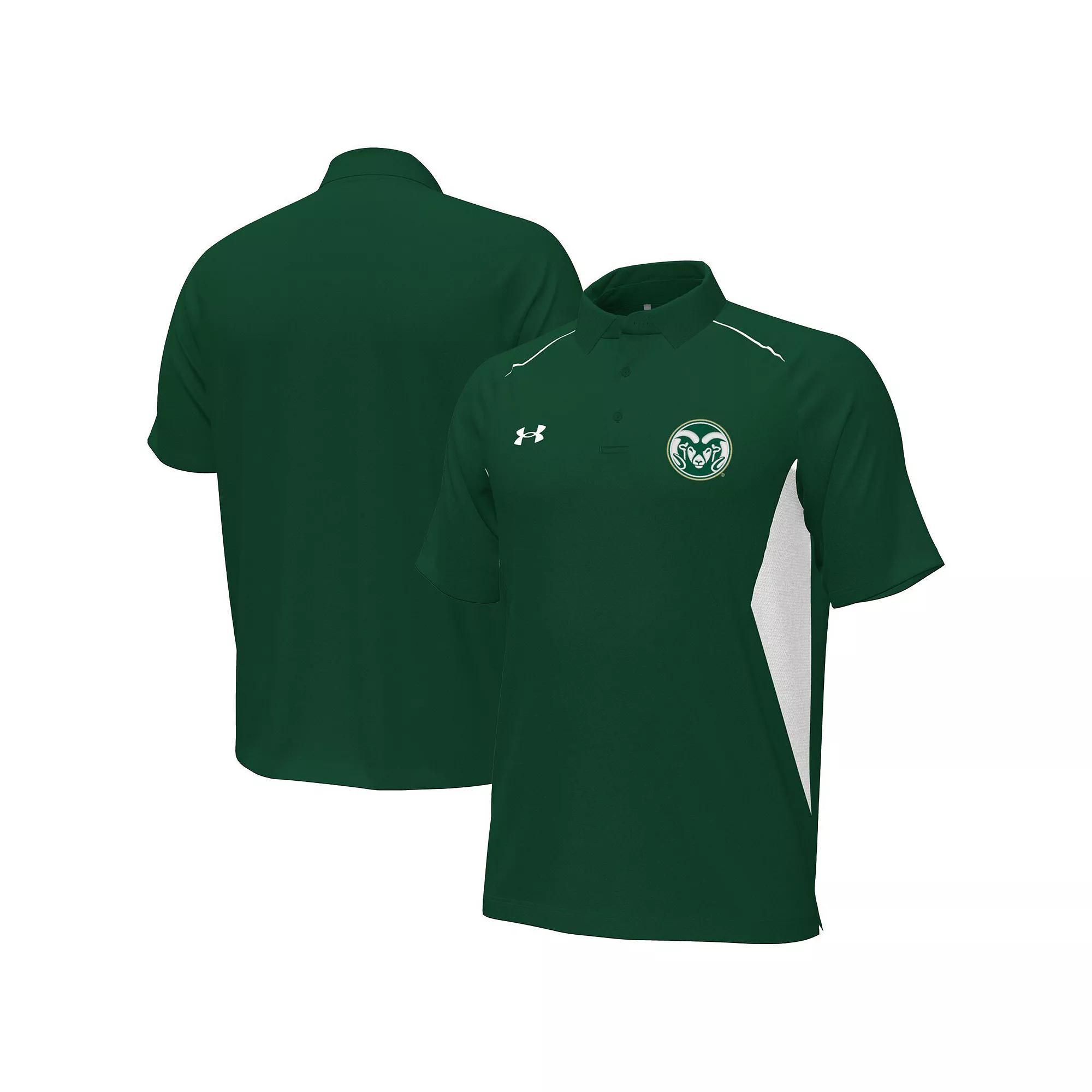 Men's Under Armour Green Colorado State Rams Sideline Title Performance Polo,  Product Image