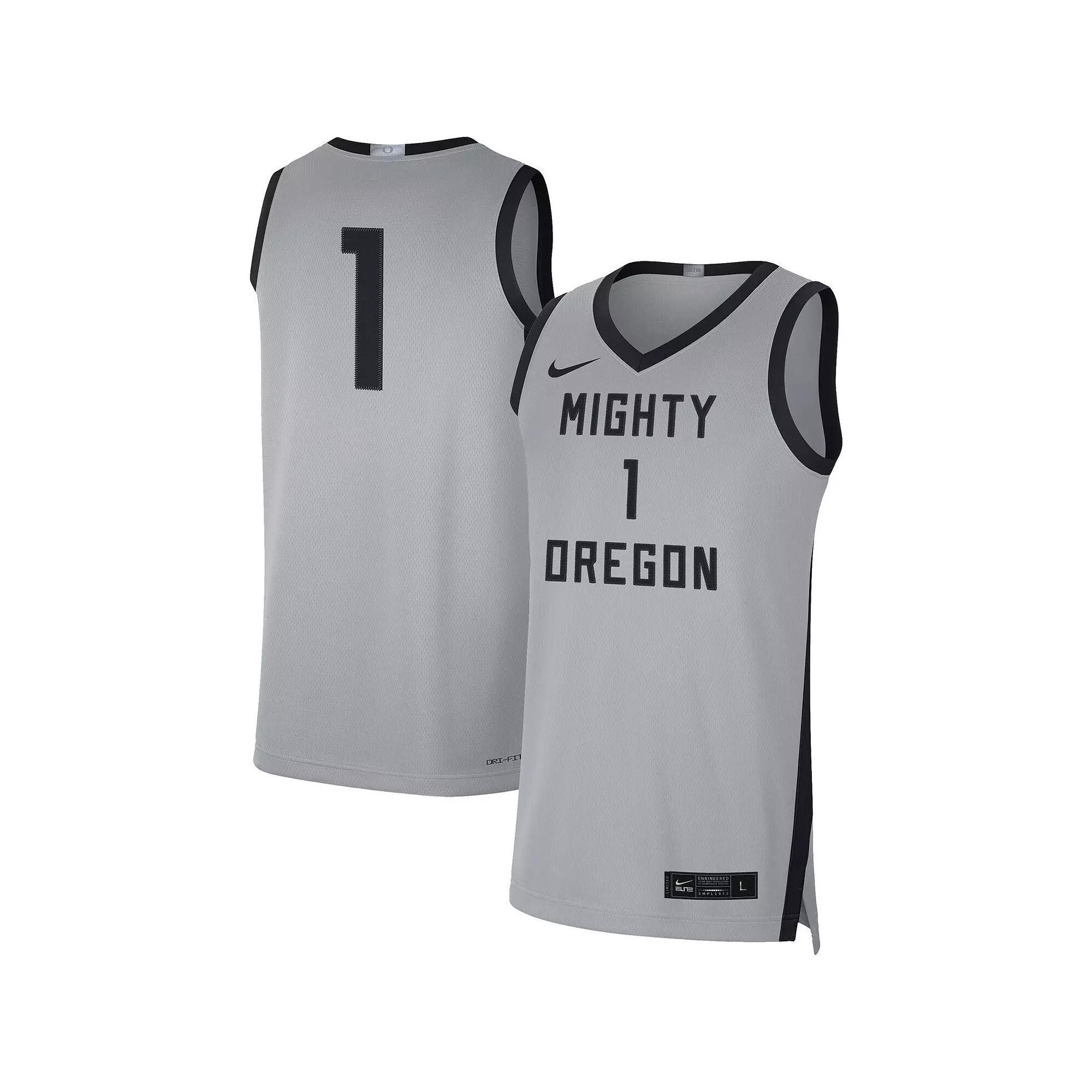 Men's Nike #1 Gray/Black Oregon Ducks Limited Basketball Jersey,  Product Image