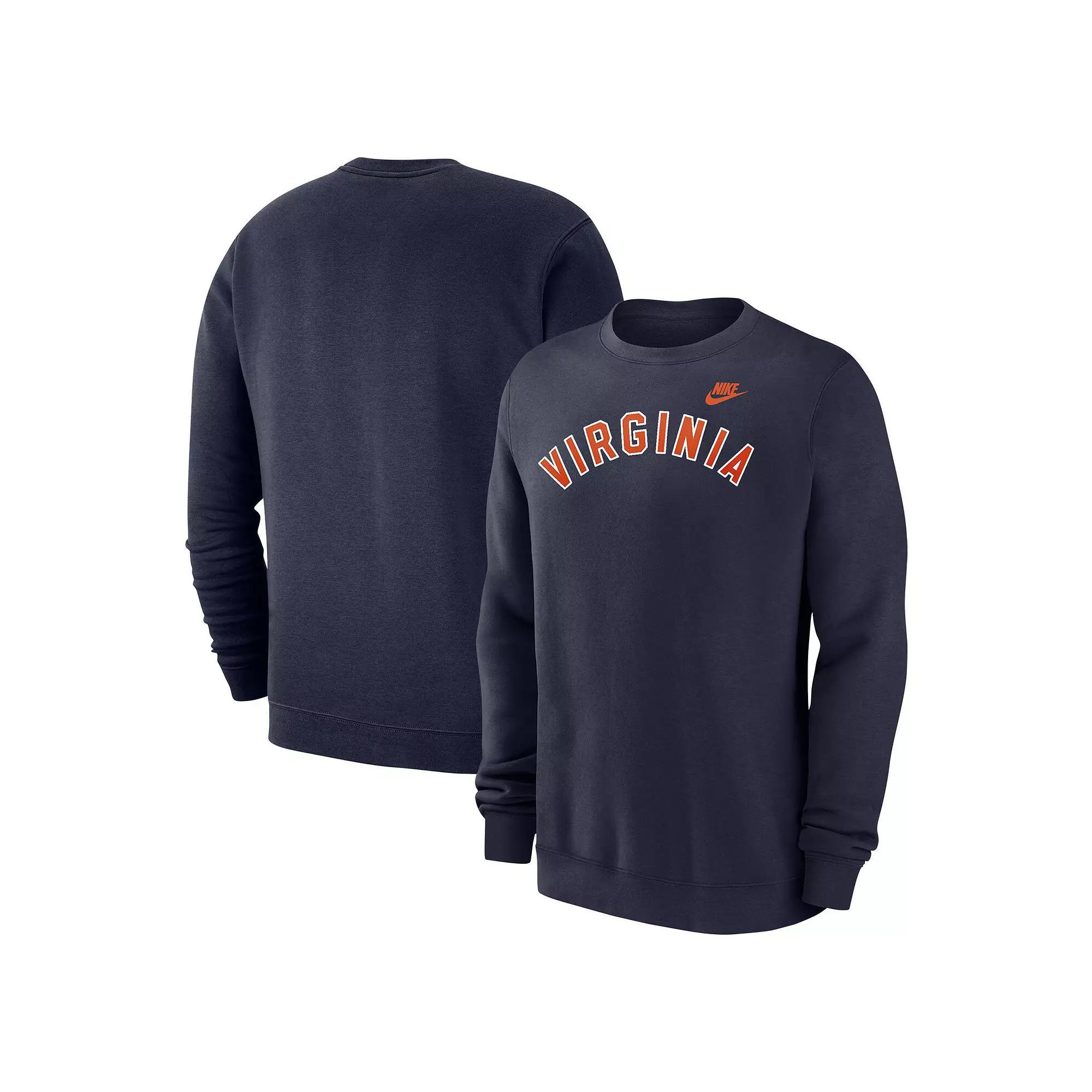 Men's Nike Navy Virginia Cavaliers Vintage Club Fleece Pullover Sweatshirt,  Product Image