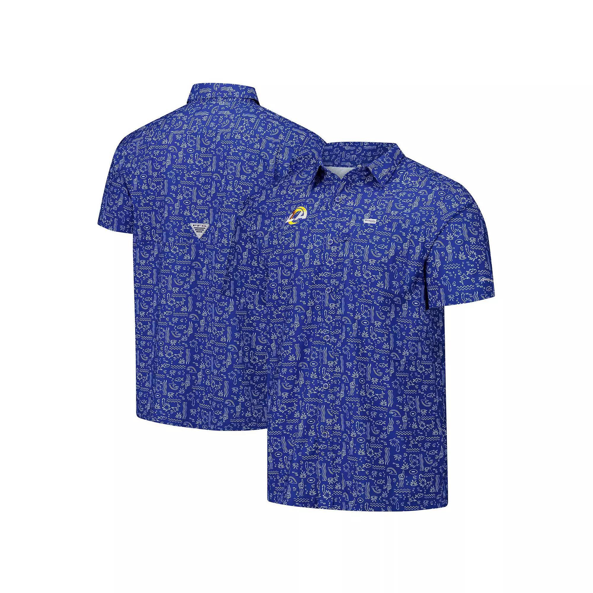 Columbia Mens PFG Super Slack Tide Short Sleeve Shirt - Los Angeles Rams- Product Image
