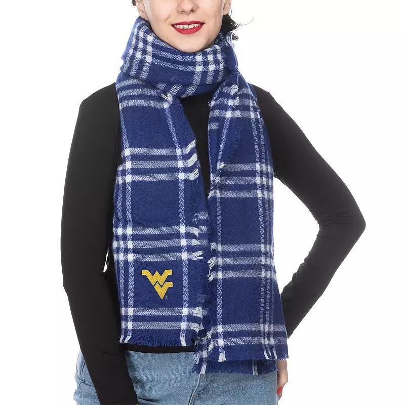 Womens ZooZatz West Virginia Mountaineers Plaid Blanket Scarf Product Image