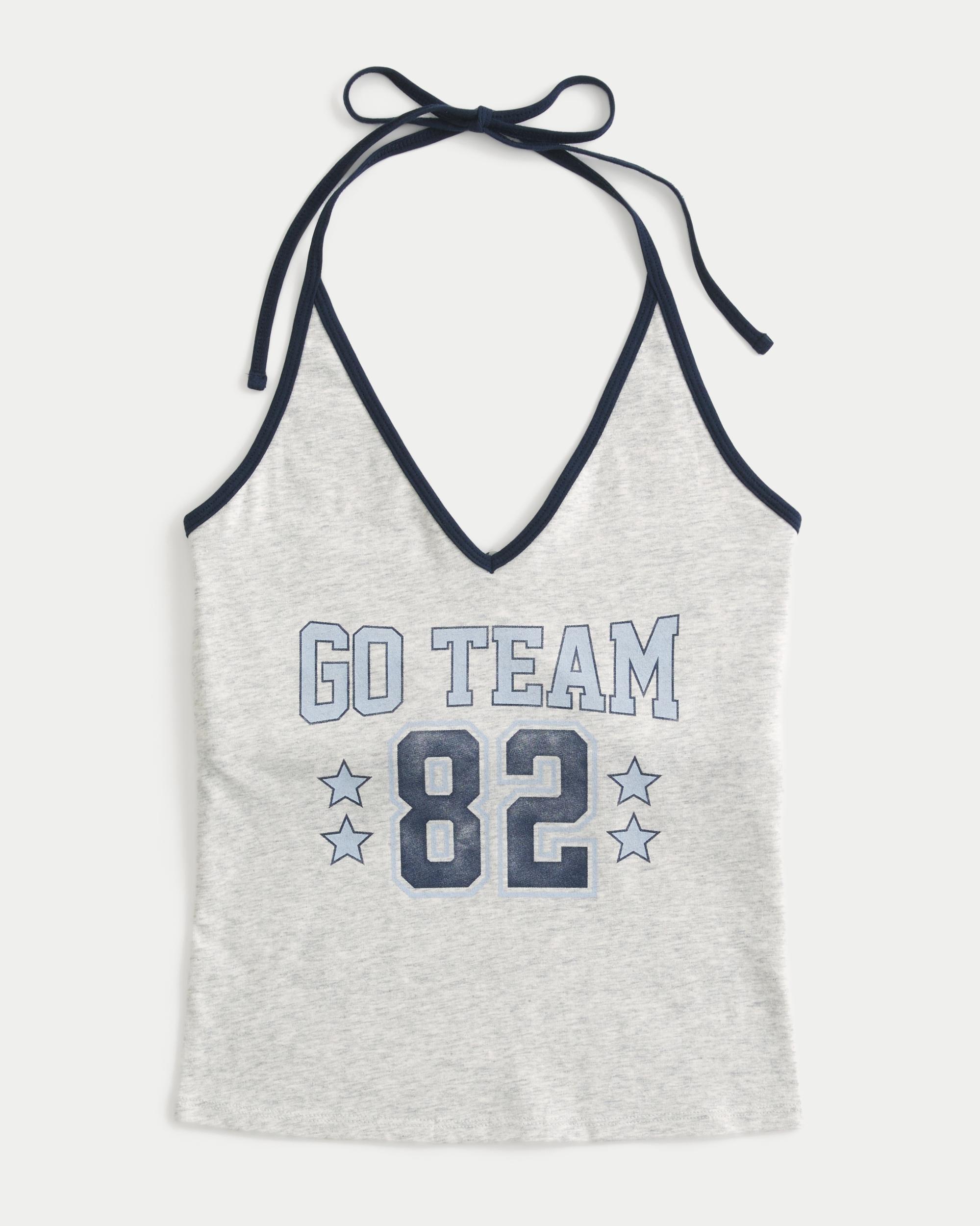 Go Team Graphic Halter Top Product Image