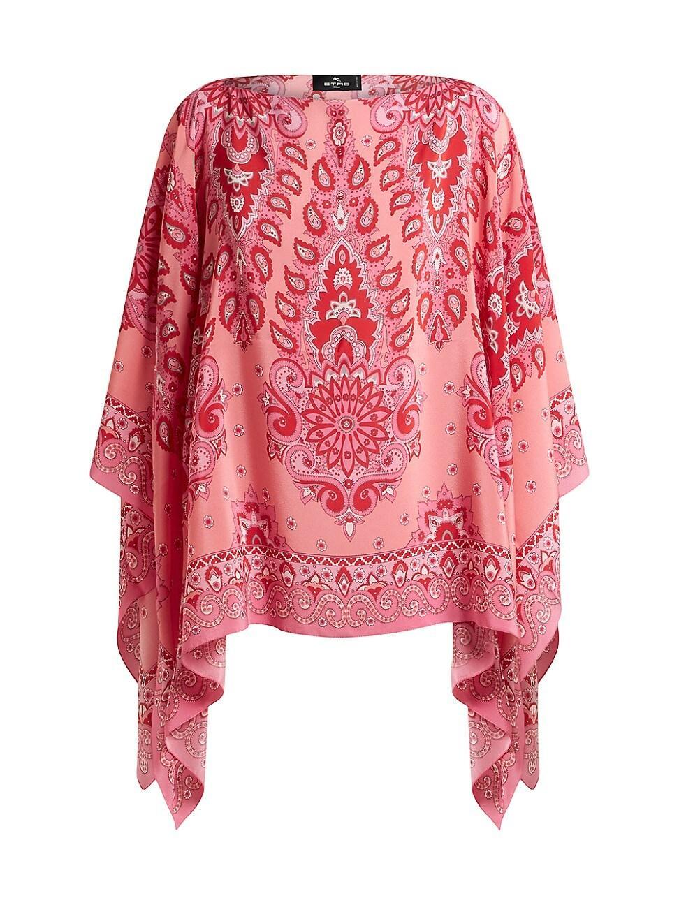 Womens Paisley Silk Drape Top Product Image