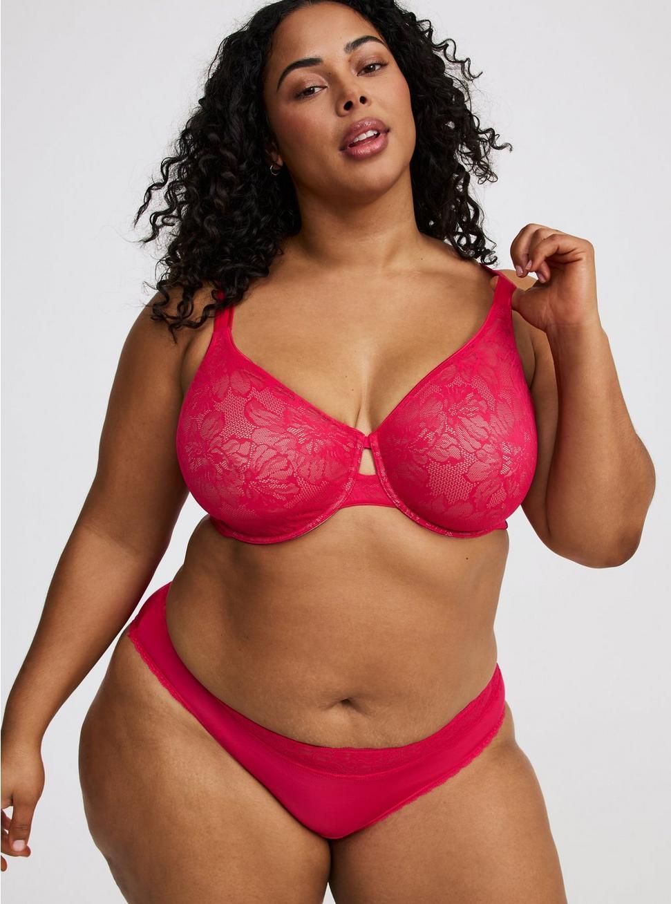 Full-Coverage Unlined Lace Bra Product Image