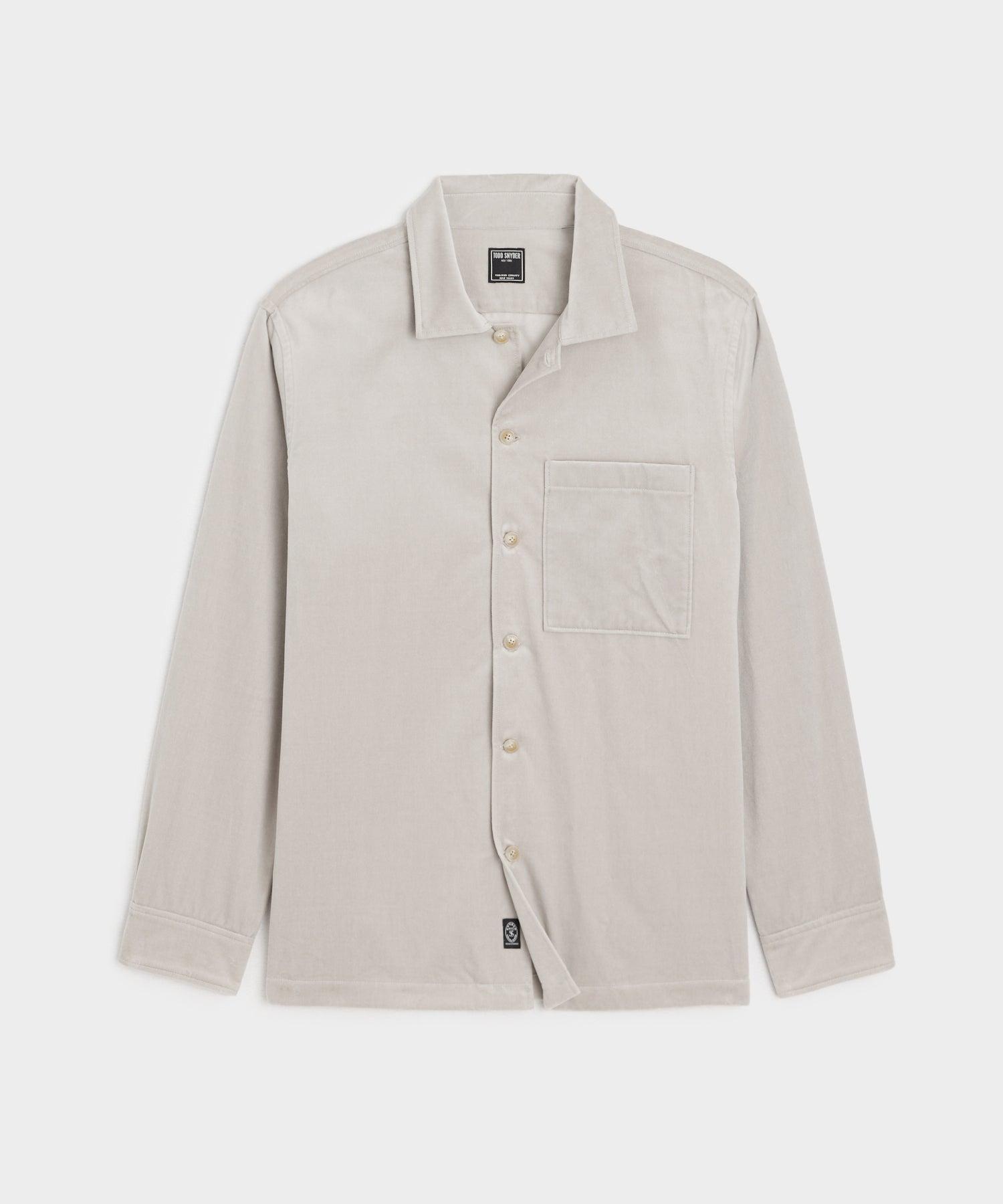 Italian Velvet Overshirt in Dry Sage Product Image