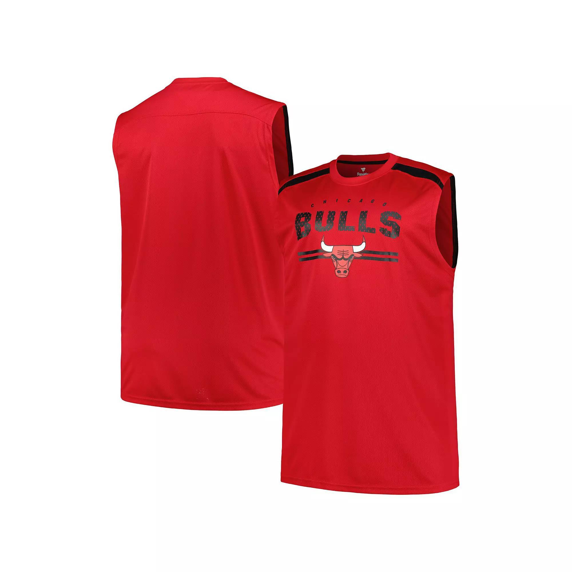 Men's Fanatics Red Chicago Bulls Big & Tall Birdseye Muscle Tank Top,  Product Image