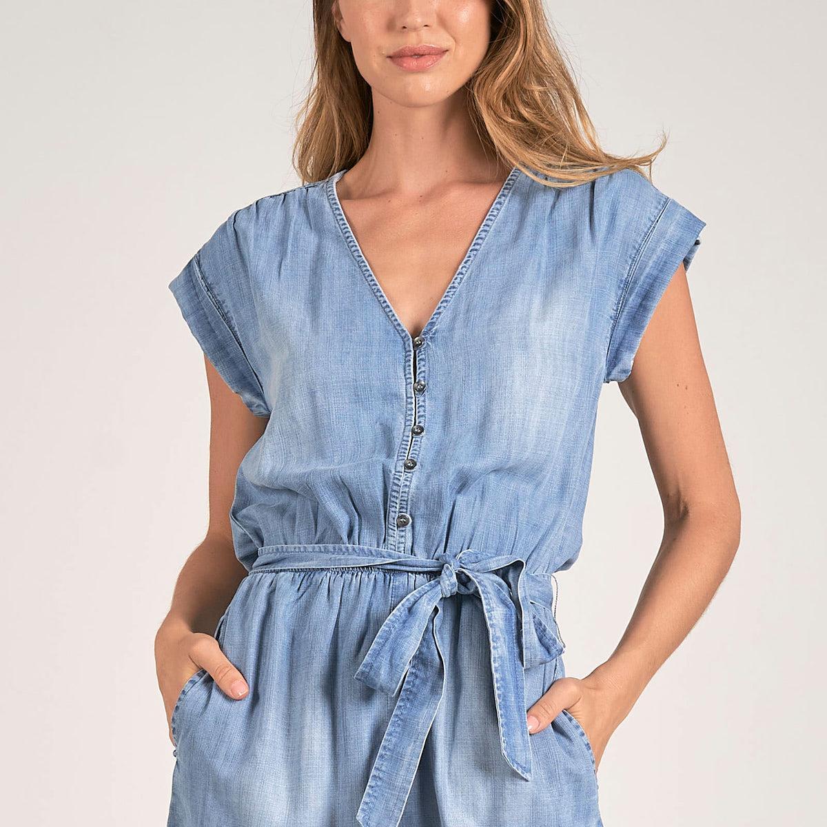 Romper Short Sleeve V Neck Product Image