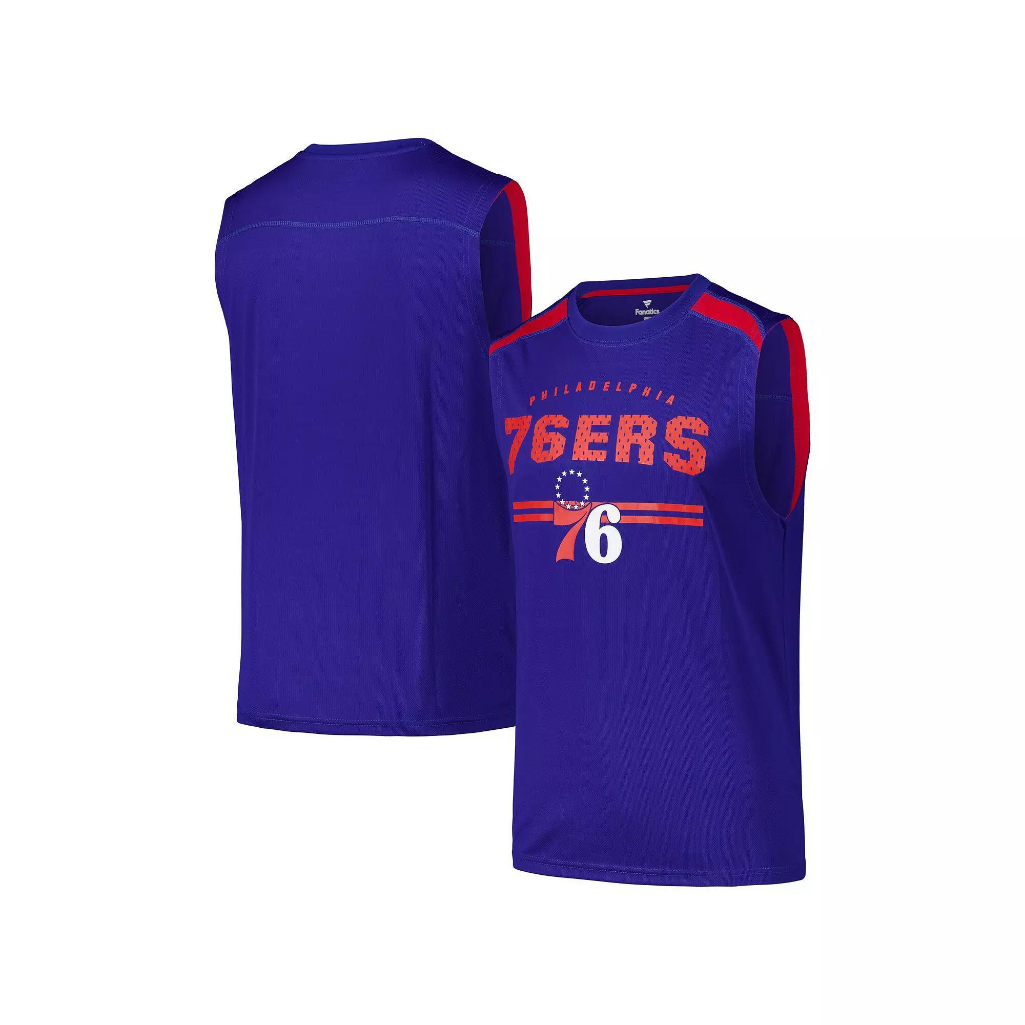 Men's Fanatics Royal Philadelphia 76ers Birdseye Muscle Tank Top,  Product Image