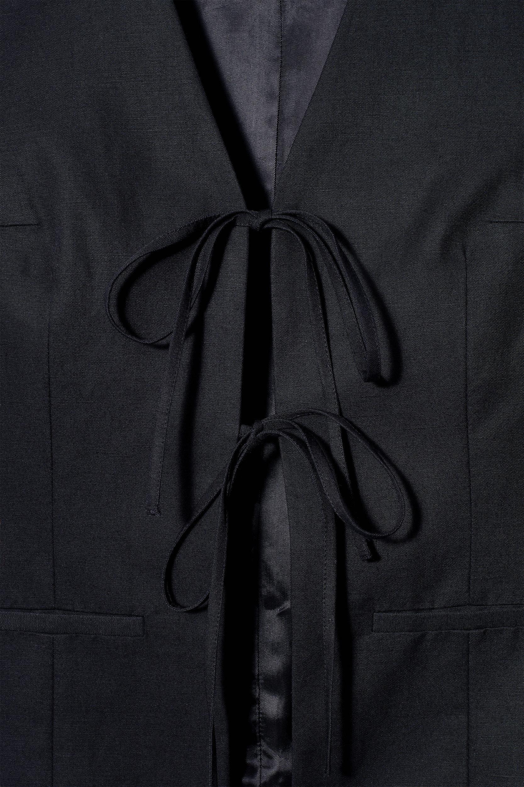 LINEN-BLEND TIE-FRONT VEST Product Image