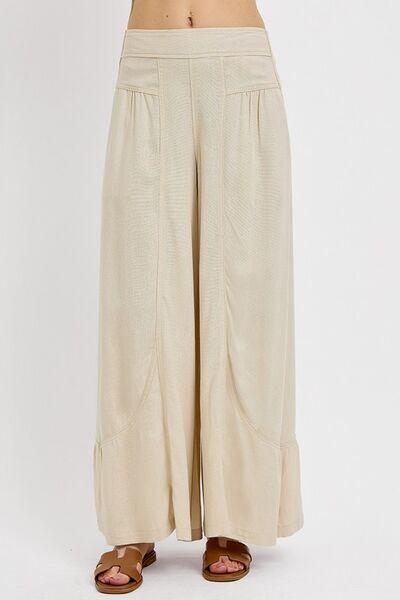 RISEN Shirring Detail Women's Wide Leg Pants Product Image