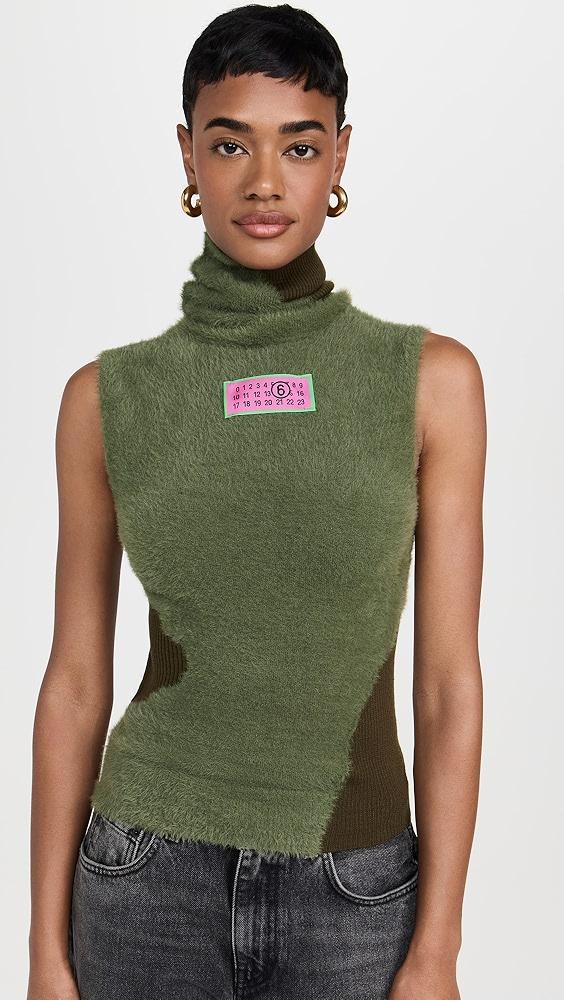 MM6 Maison Margiela Furry Intarsia Knit Sweater Vest | Shopbop Product Image