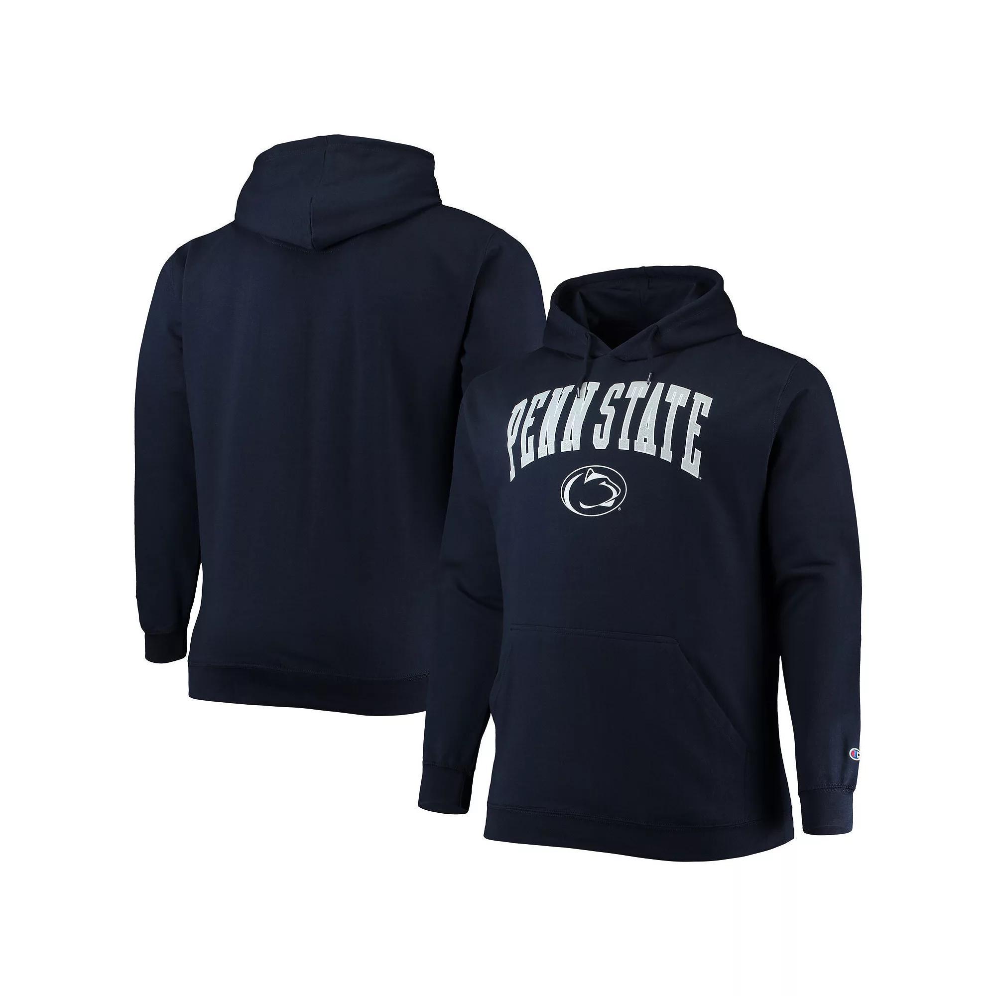 Men's Champion Navy Penn State Nittany Lions Big & Tall Arch Over Logo Powerblend Pullover Hoodie,  Product Image