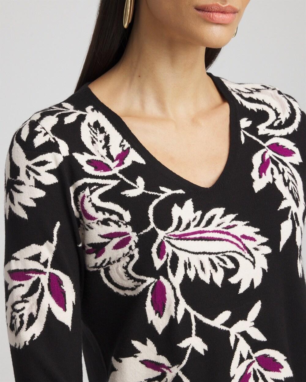 Floral Intarsia Pullover Sweater Product Image