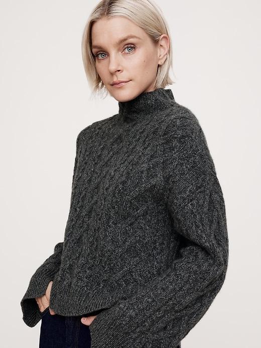 Cashmere Cable-Knit Sweater with Vented Back Product Image