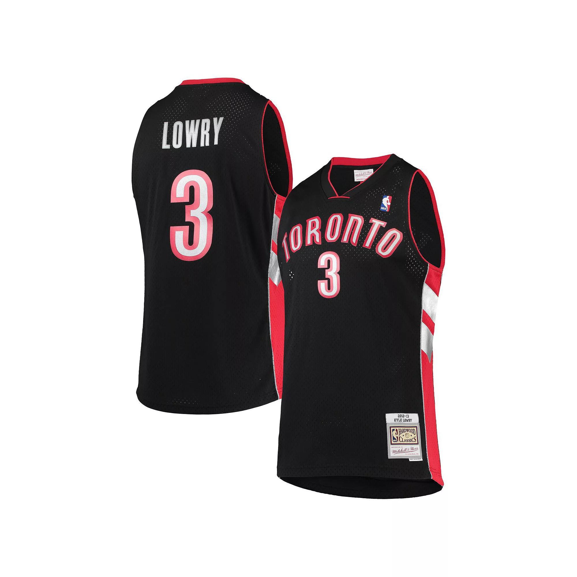 Men's Mitchell & Ness Kyle Lowry Black Toronto Raptors Hardwood Classics Swingman Jersey, Size: 3XL, Rpt Black Product Image