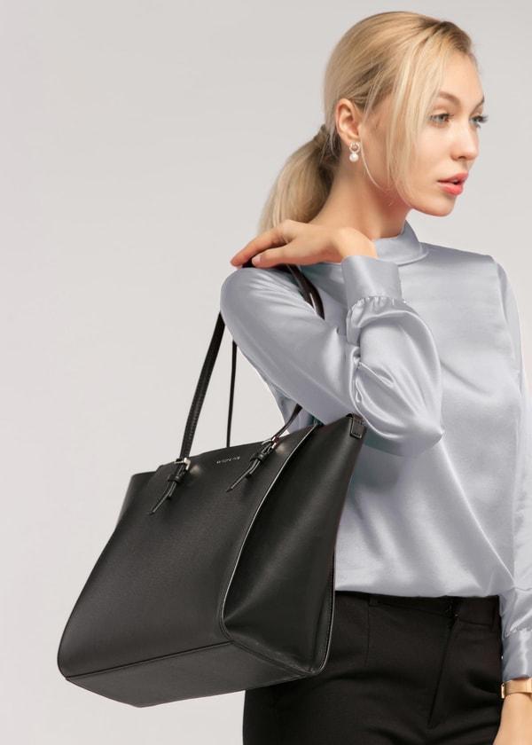 LILYSILK Business Blue Elegant Silk Blouse | Long Sleeves Style | Women Silk Navy Stand Collar Skin-Friendly and Breathable XS Product Image