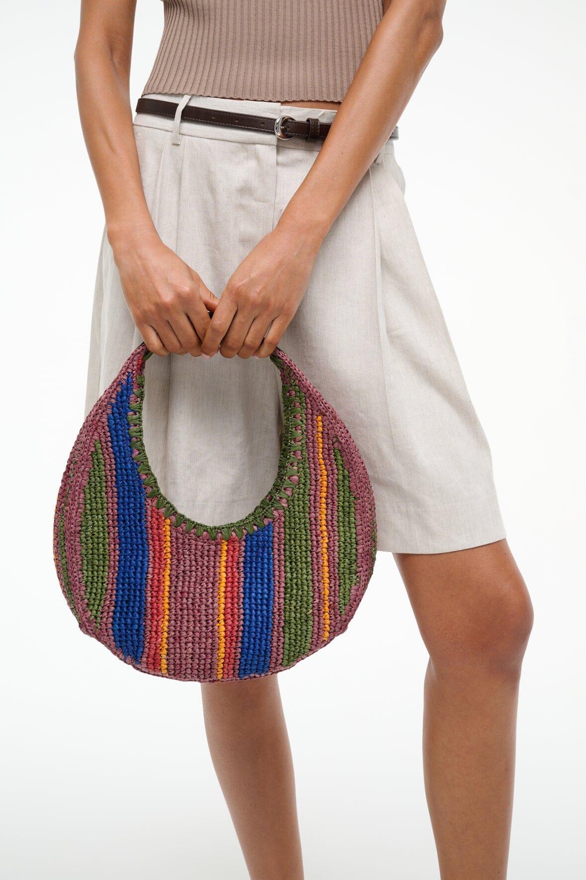 MOON RAFFIA BAG | JUNGLE STRIPE RAFFIA Product Image