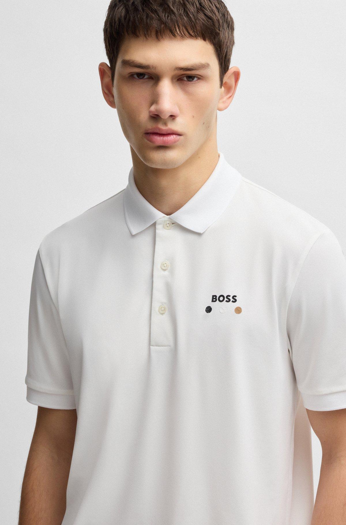 Paddy stretch-piqué polo shirt with logo detail Product Image