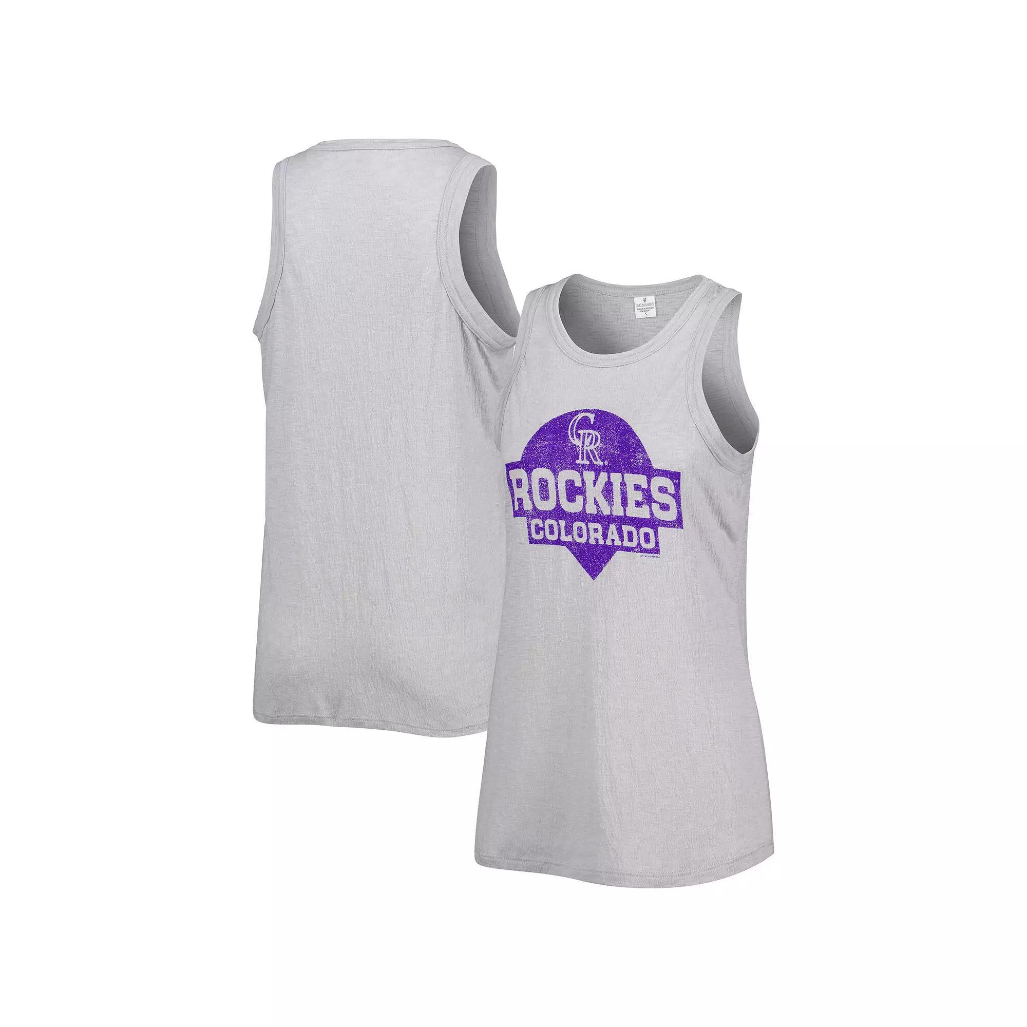 Women's Soft as a Grape Gray Colorado Rockies Tri-Blend Tank Top,  Product Image