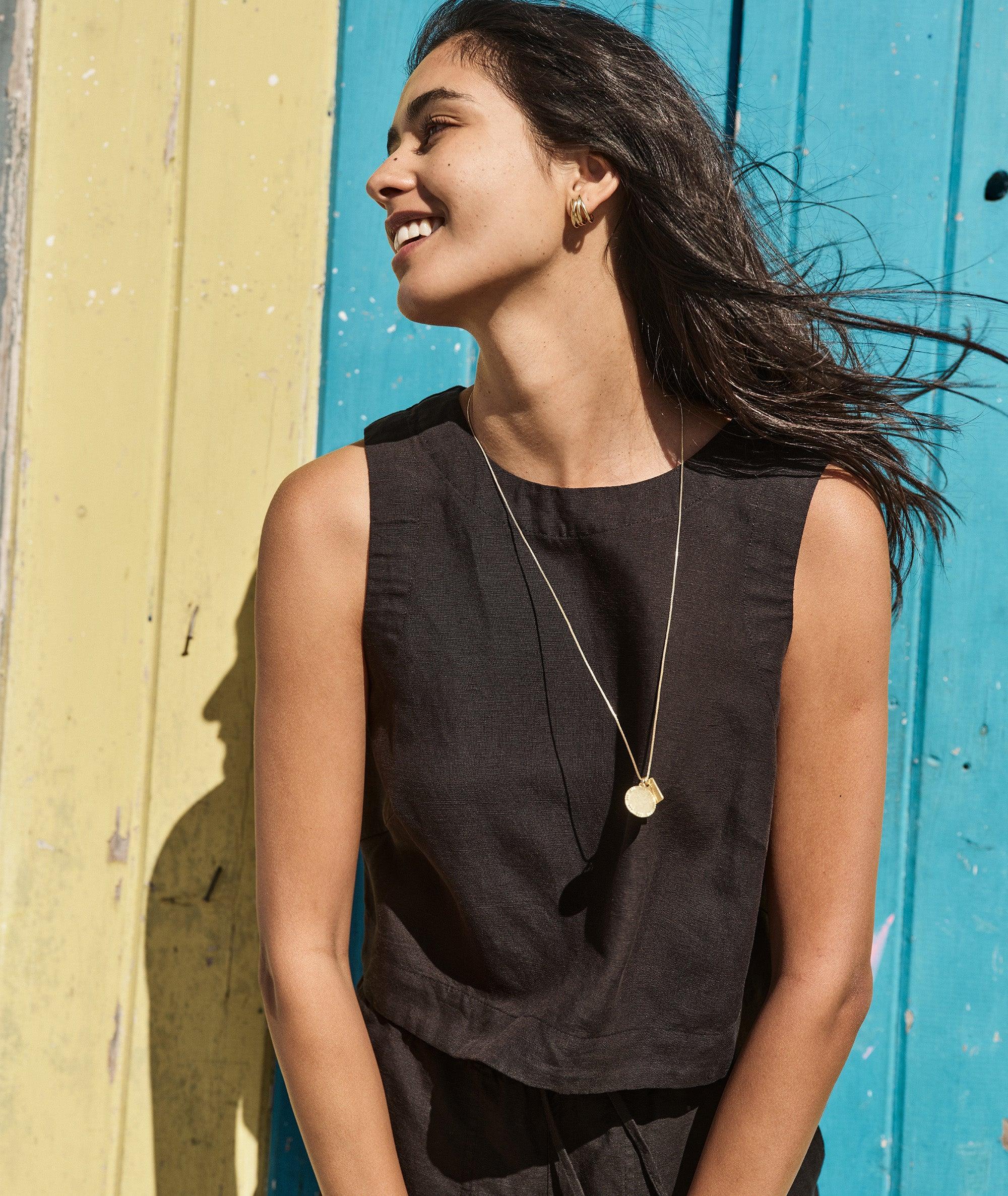 Linen Drawstring Wide Leg Pant Product Image