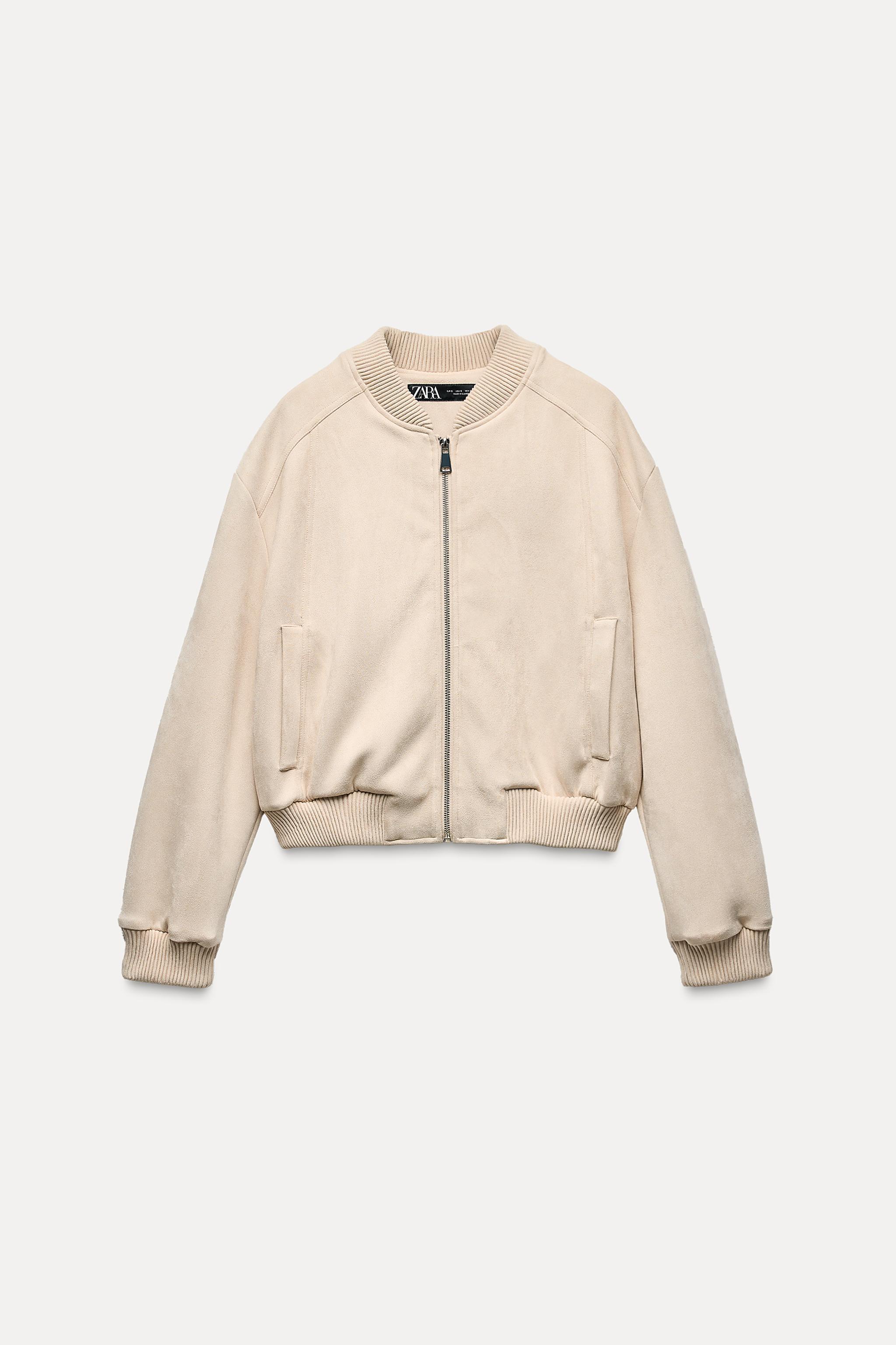 FAUX SUEDE BOMBER JACKET Product Image