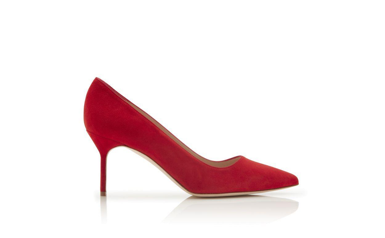 BB 70 Bright Red Suede pointed toe Pumps Product Image