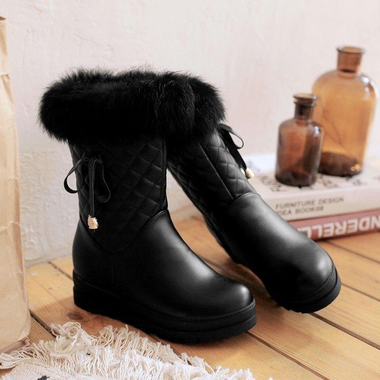 Faux Fur Trim Short Boots Product Image