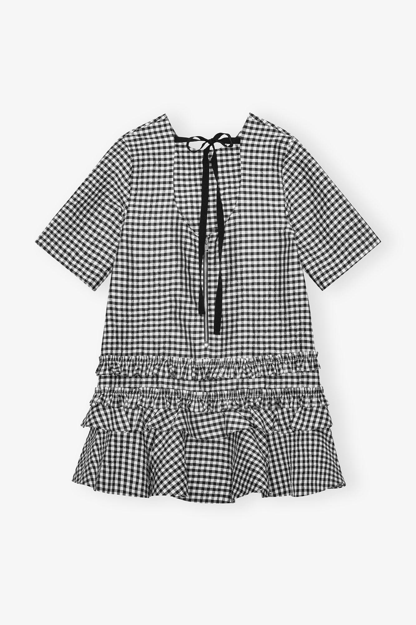 Crinkled Check Mini Dress Product Image