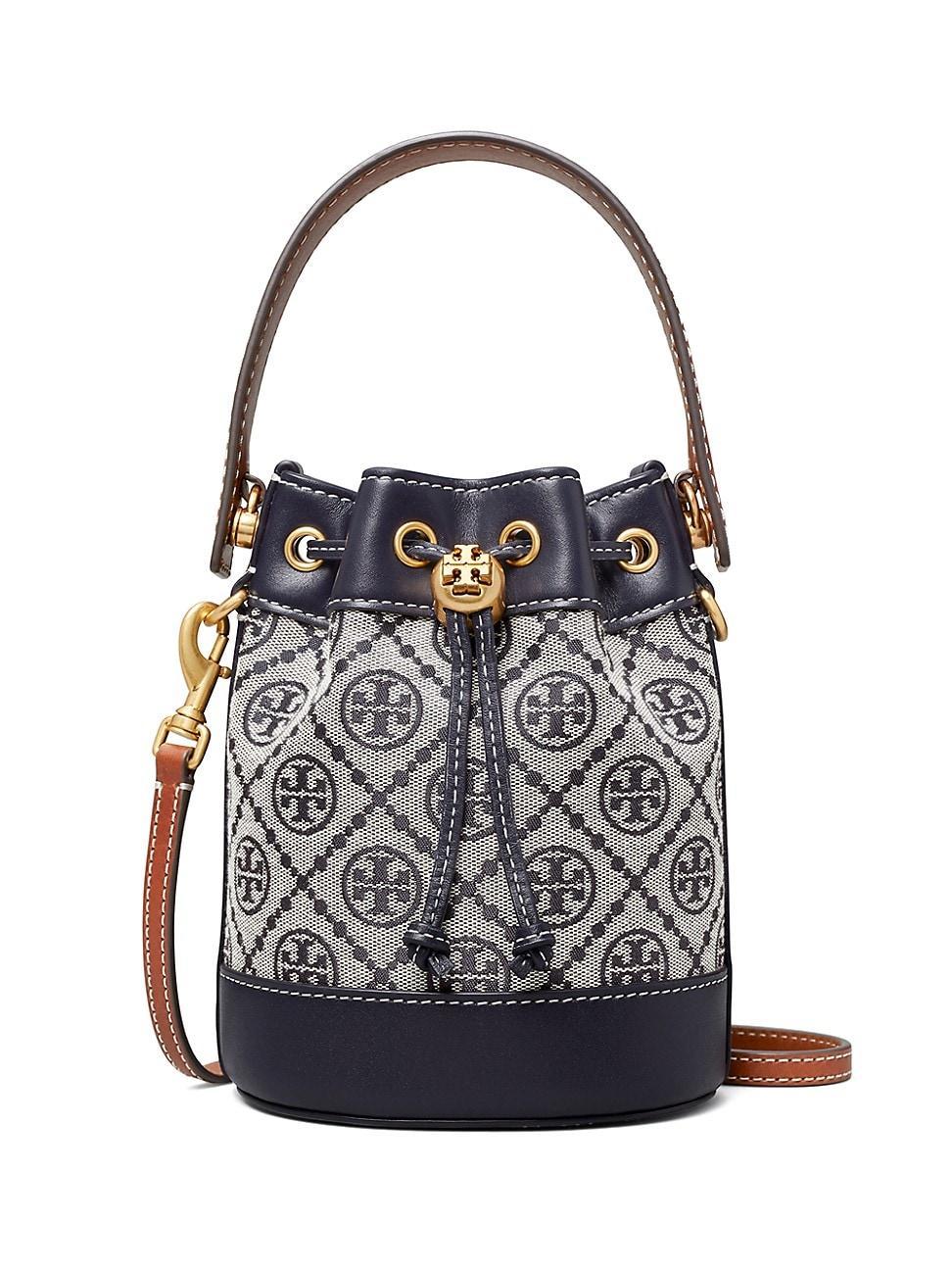 Tory Burch Mini T Monogram Bucket Bag Black One Size Product Image