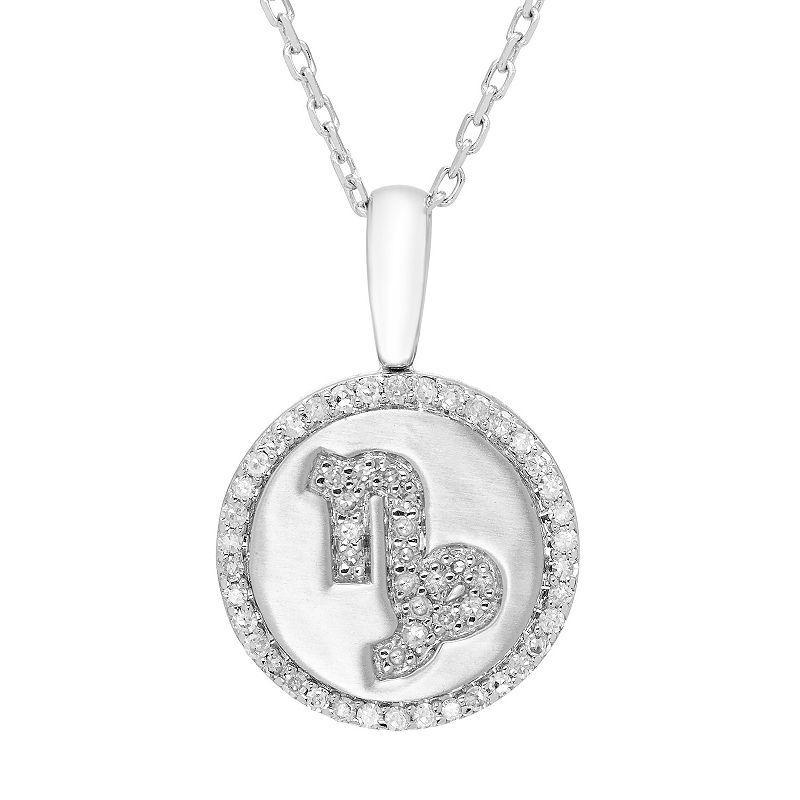 Its Personal Sterling Silver 1/6 Carat T.W. Diamond Zodiac Sign Necklace, Womens Pisces Product Image