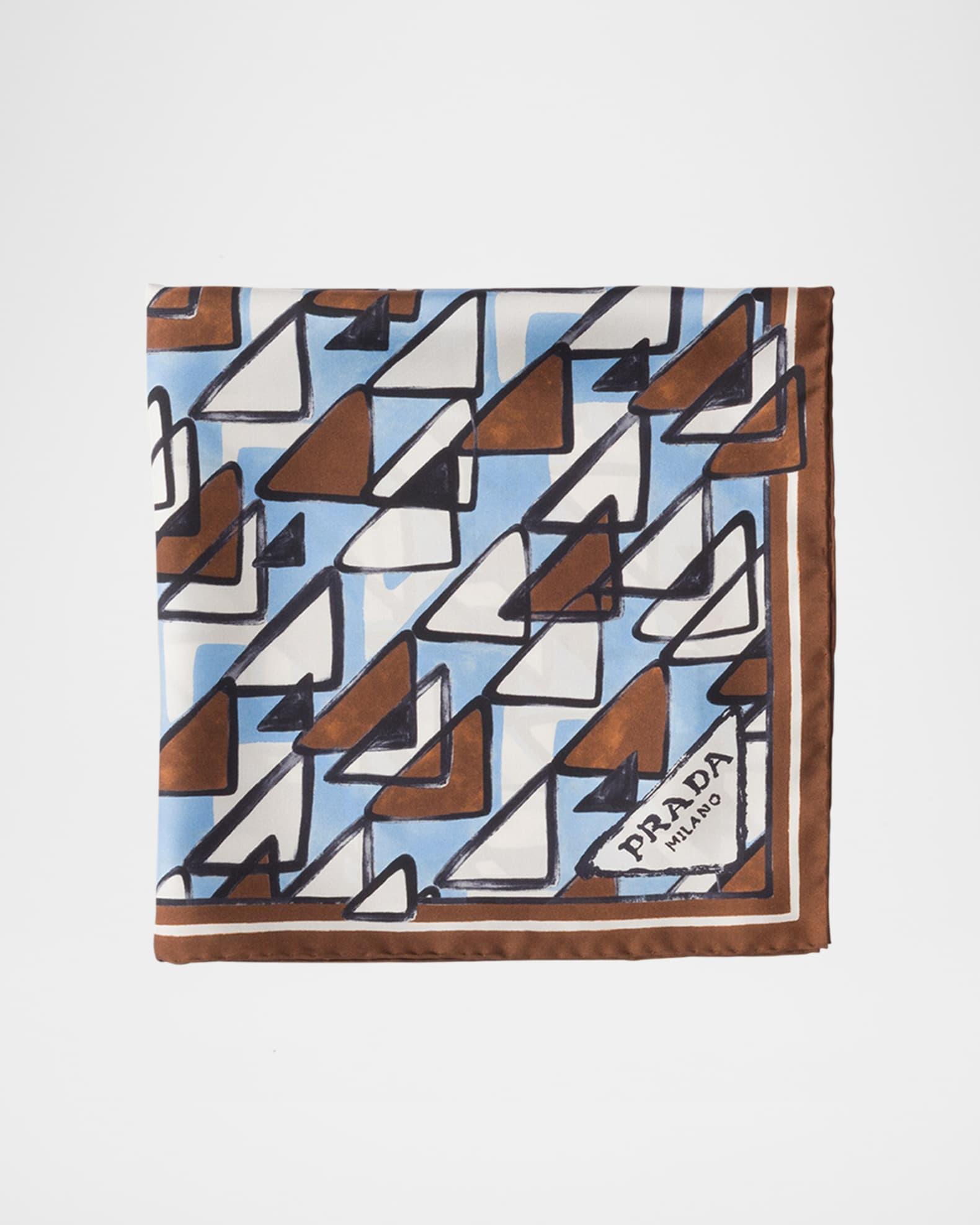 Triangle Logo Print Silk Scarf Product Image