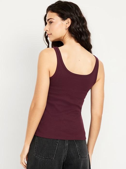 First-Layer Ribbed Scoop-Neck Tank Top Product Image