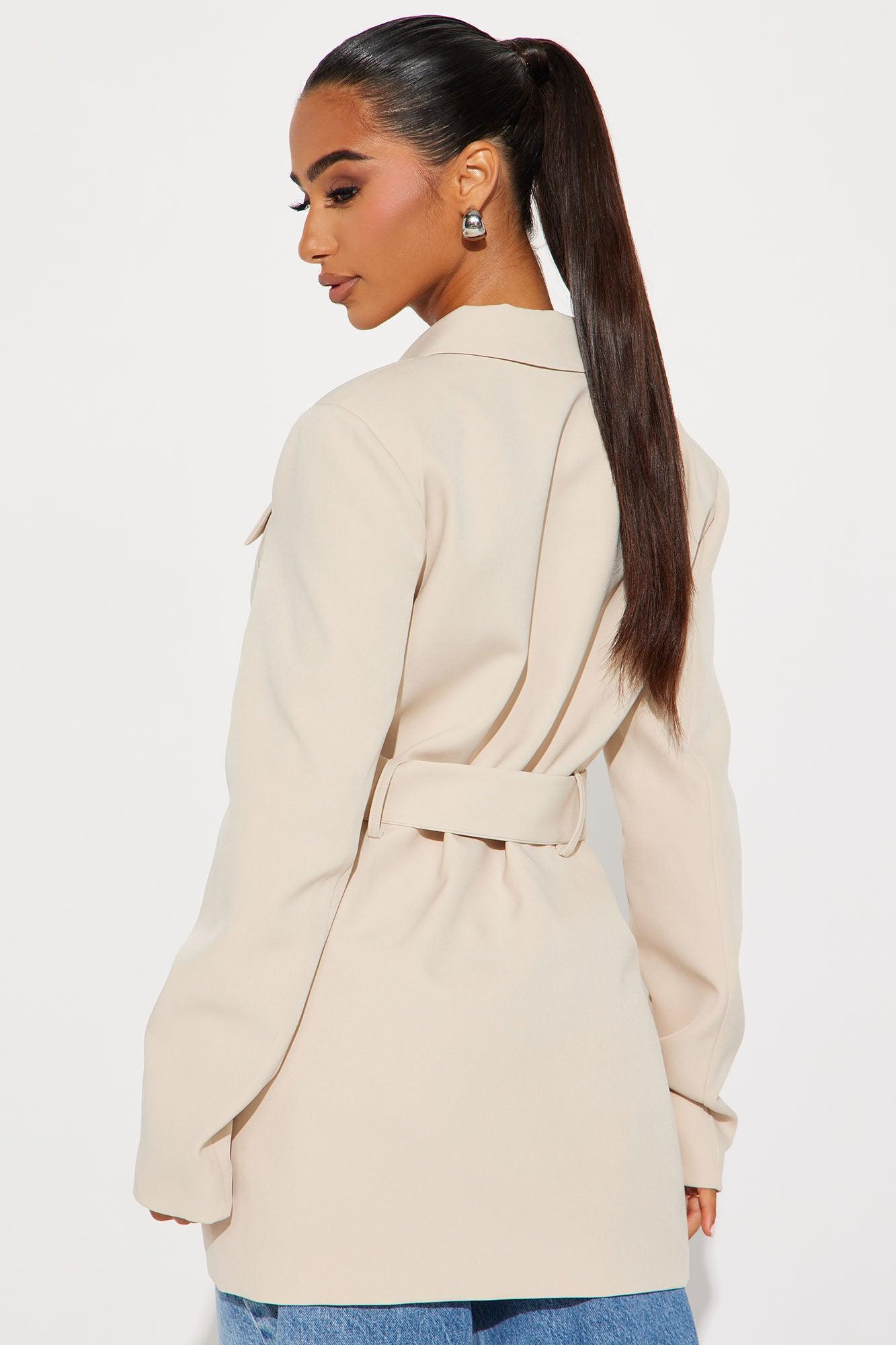 About The Business Belted Blazer - Sand Product Image