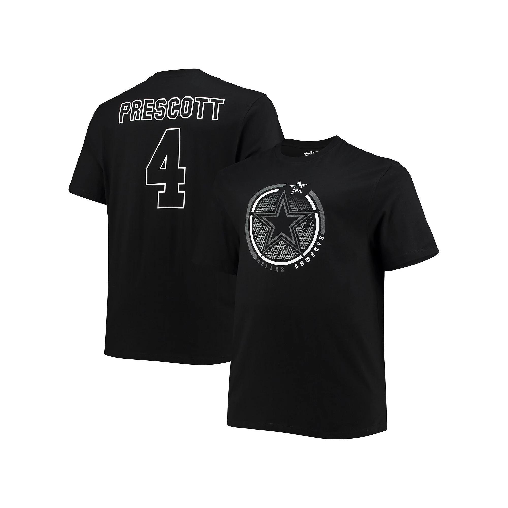 Men's Fanatics Dak Prescott Black Dallas Cowboys Big & Tall Color Pop Name & Number T-Shirt, Size: 4XLT Product Image