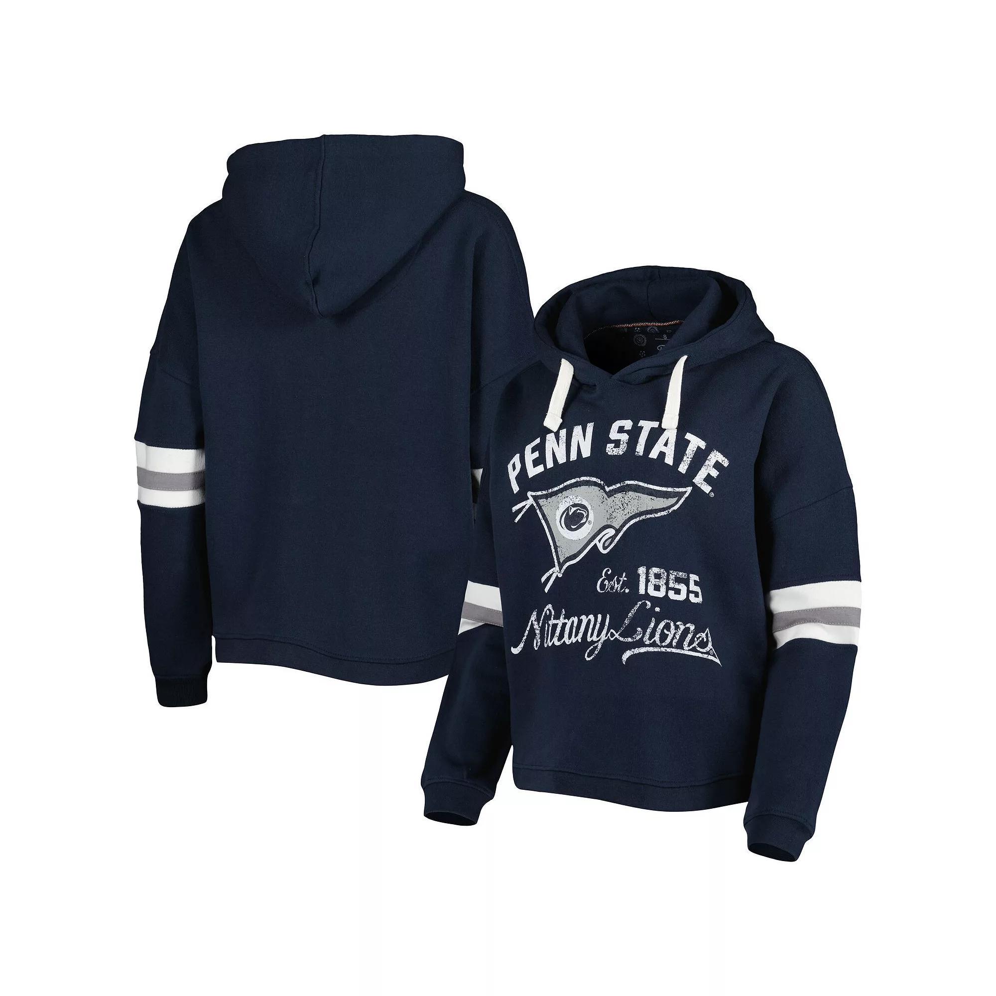 Women's Pressbox Navy Penn State Nittany Lions Super Pennant Pullover Hoodie, Size: Large, Blue Product Image