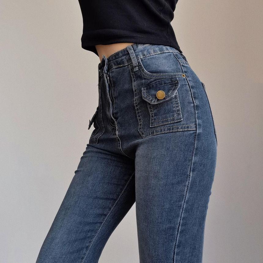 High Waist Flared Jeans Product Image