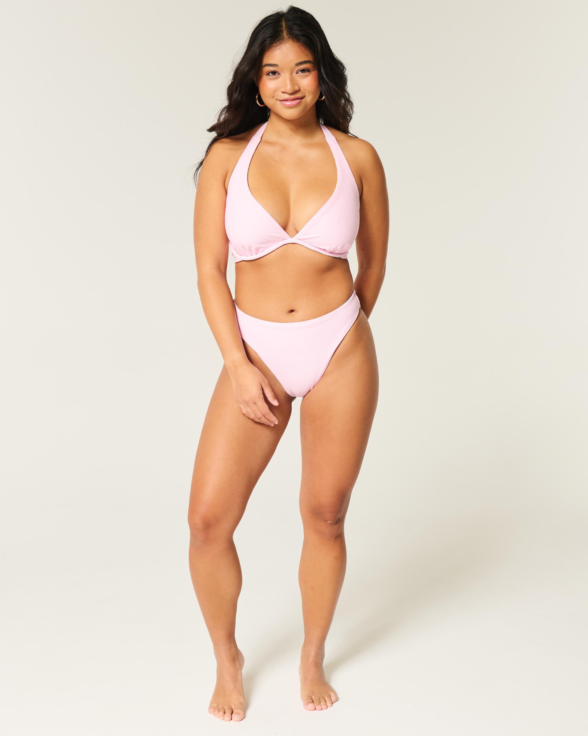 Curvy Reversible Halter Triangle Bikini Top Product Image