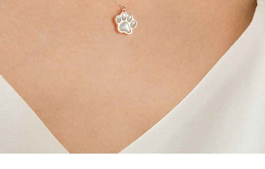 Paw Pendant Sterling Silver Necklace Product Image