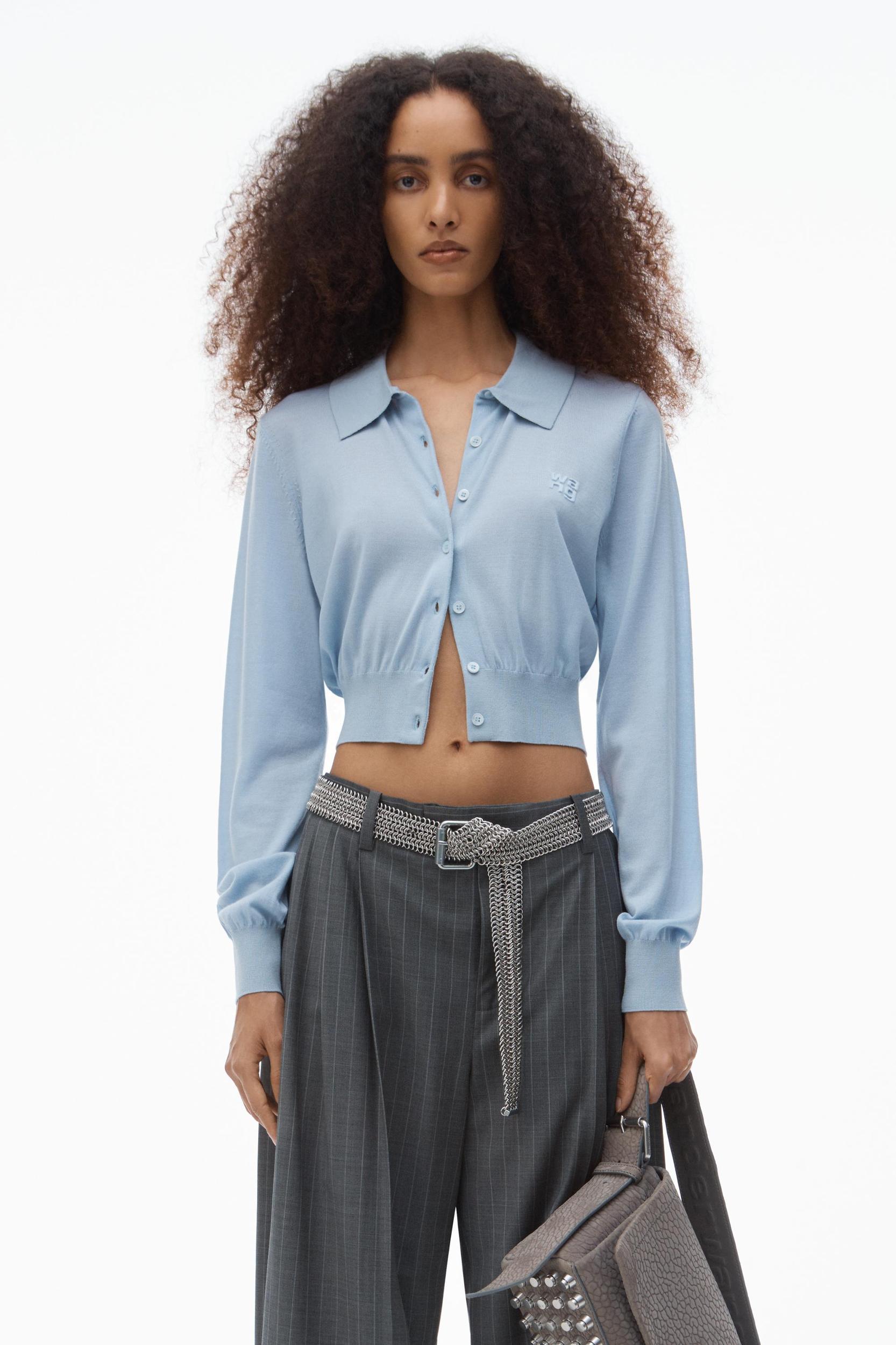 High-frequency Stacked Logo Cardigan In Merino Wool Product Image