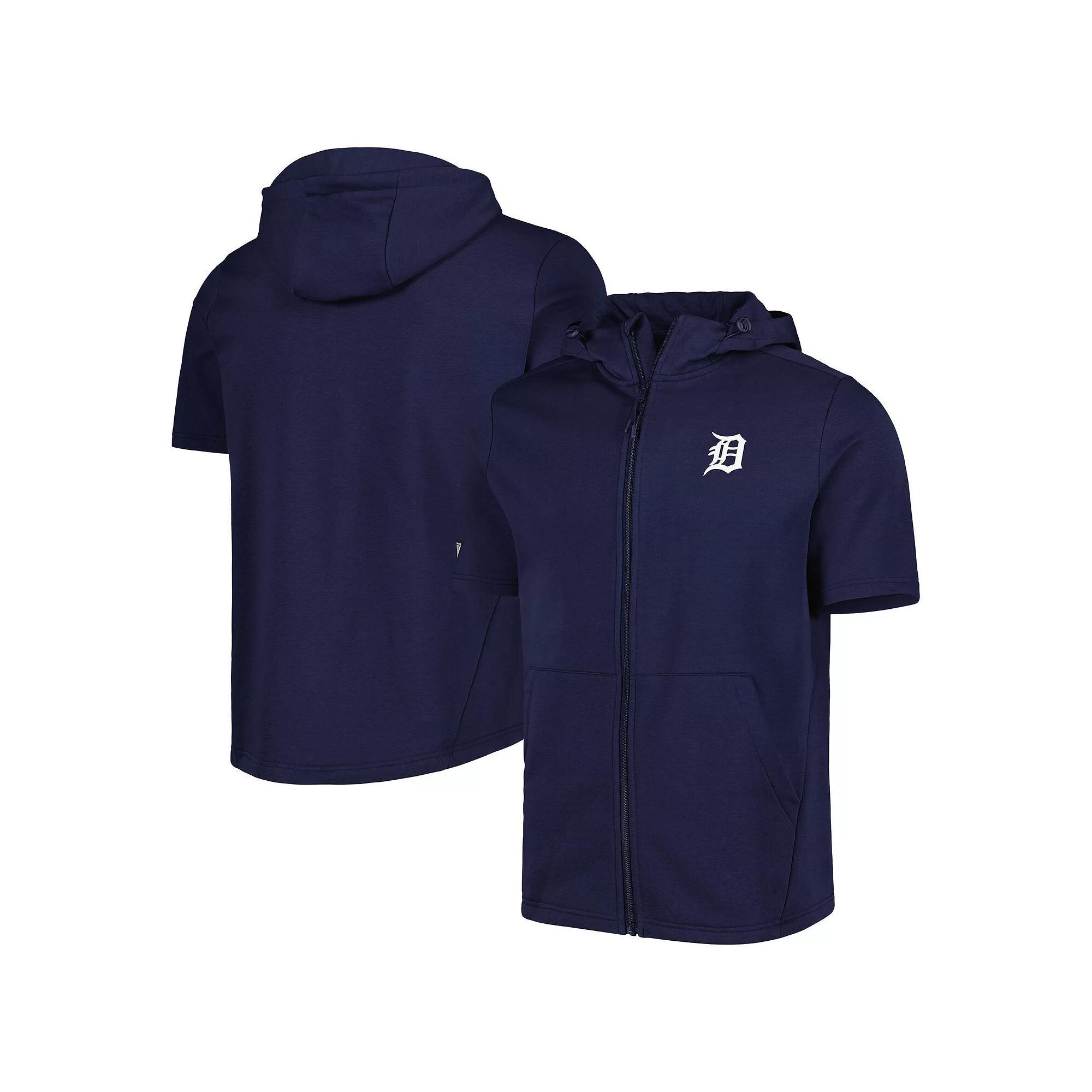 Men's Levelwear Navy New York Yankees Recruit Full-Zip Short Sleeve Hoodie, Size: Medium, Blue Product Image