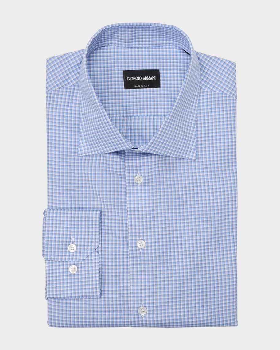 Mens Cotton Plaid Dress Shirt Product Image