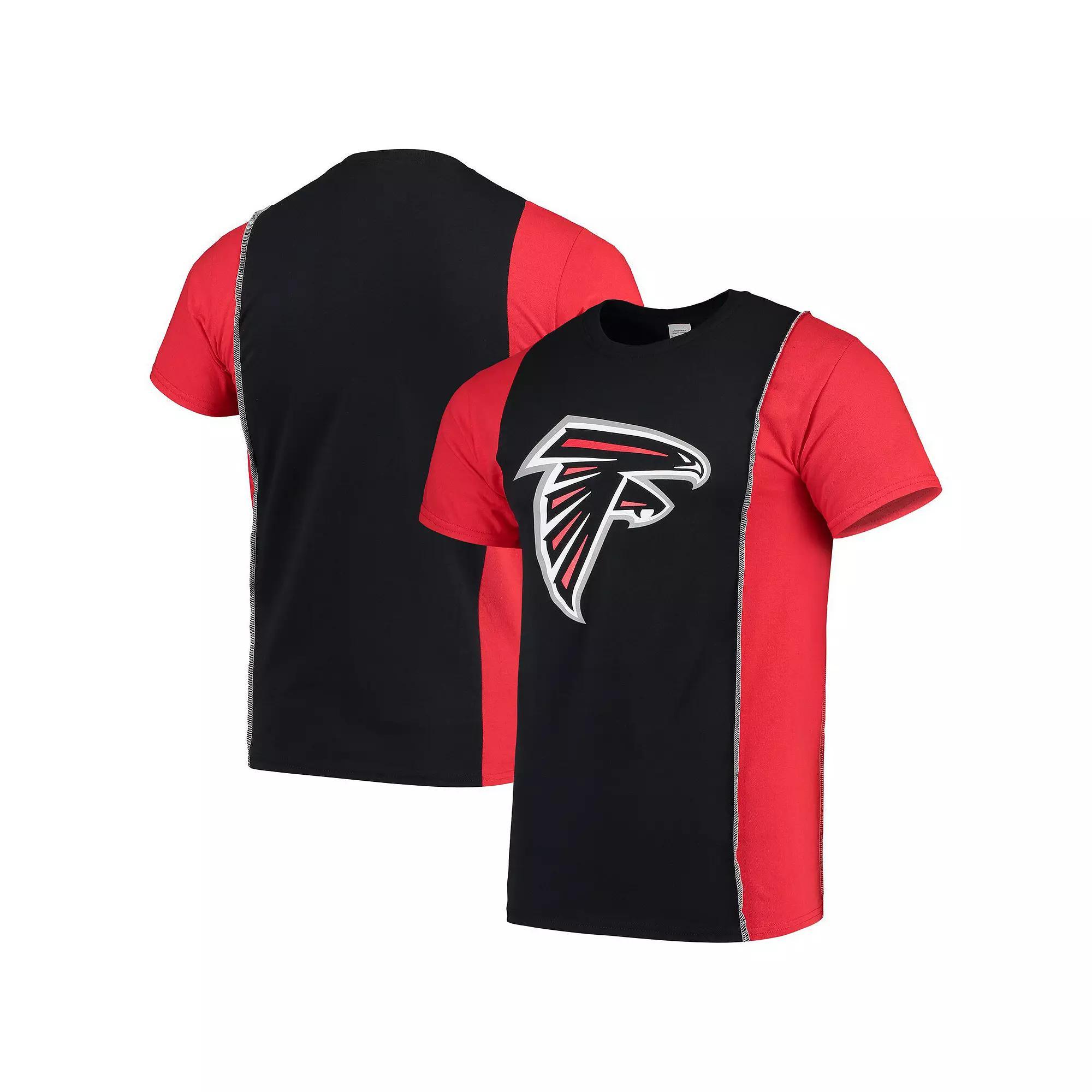 Men's Refried Apparel Black/Red Atlanta Falcons Sustainable Upcycled Split T-Shirt, Size: Small Product Image