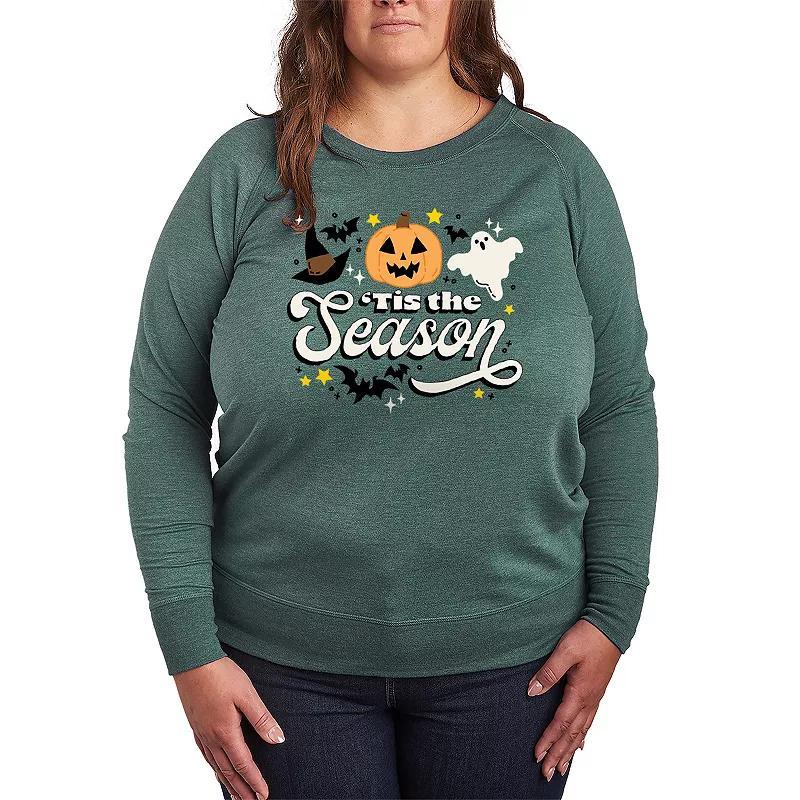 Plus Size 'Tis The Season Halloween French Terry Long Sleeve Tee, Women's, Size: 1XL, Beige Product Image