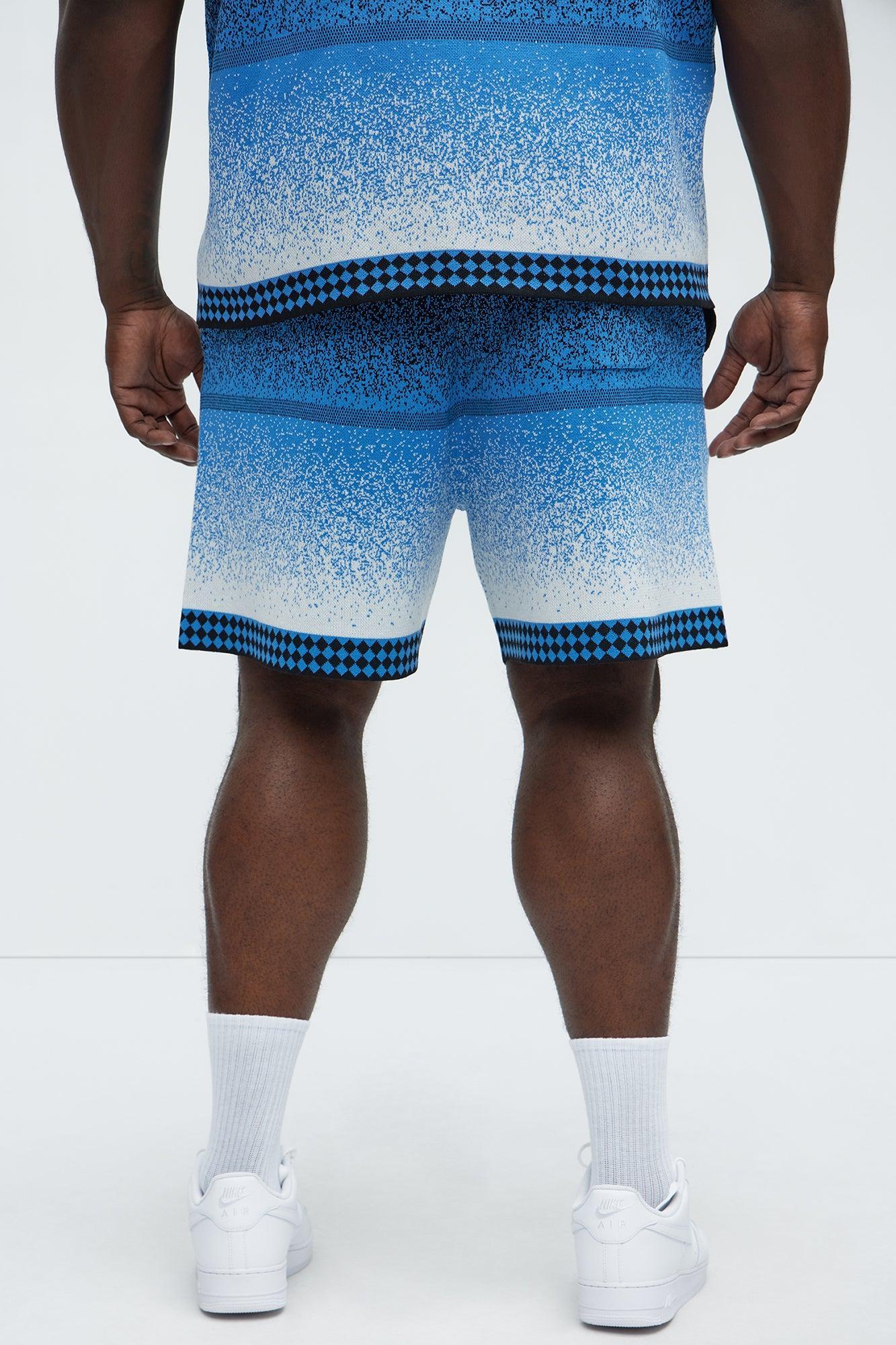 Day To Night Gradient Relaxed Knitted Shorts - Multi Color Product Image