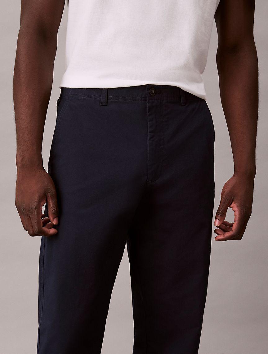 Cotton Stretch Slim Trousers Product Image