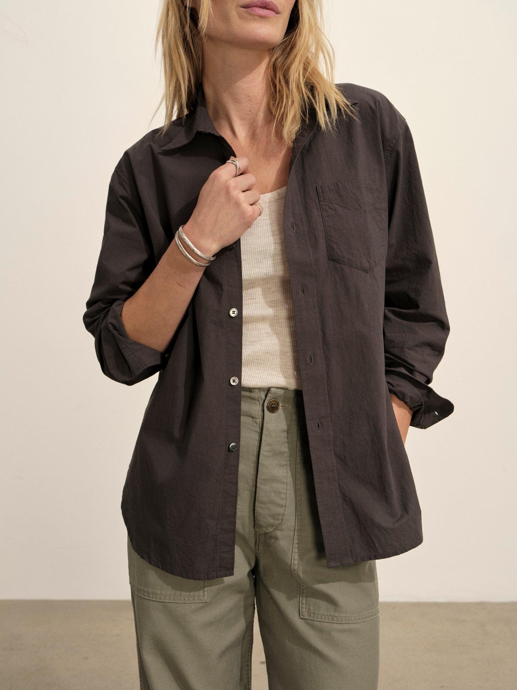 Washed Black Mainstay Cotton Shirt Product Image