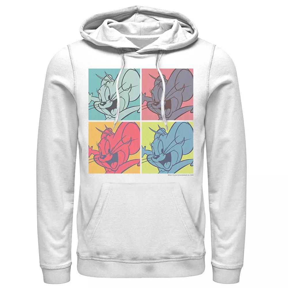 Mens Tom And Jerry Pop Art Box Up Hoodie, Men's, Size: XXL, White Product Image
