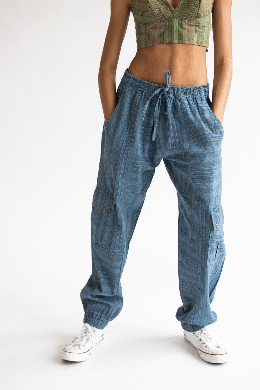 Striped Cargo Joggers Product Image